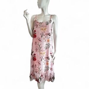 NWOT Fresh & Pretty Floral Print Silk Blend Italian Slip Dress